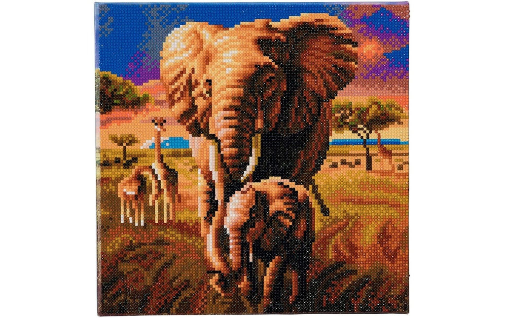 CRAFT Buddy Kits de bricolage Crystal Art Kit Savannah Elephant 30 x 30 cm