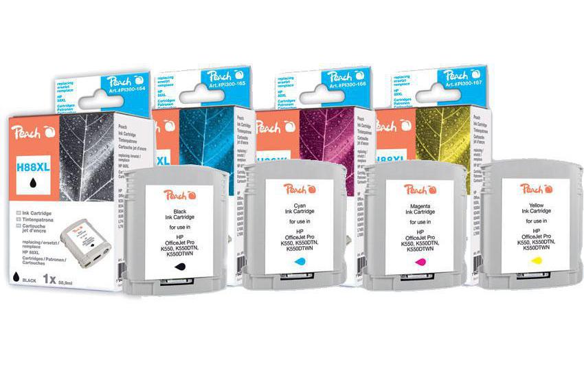 Peach Kits d’encre HP Nr. 88XL BK, C, M, Y