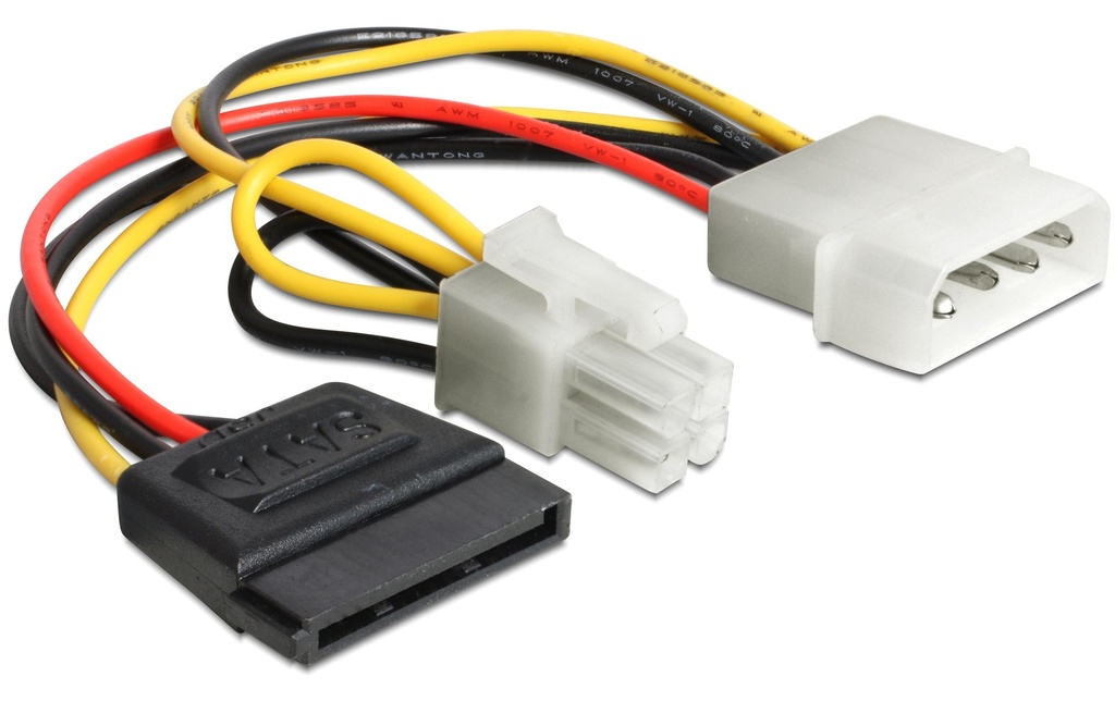 Delock Câble électrique en Y Molex - 4Pin/SATA 15 cm