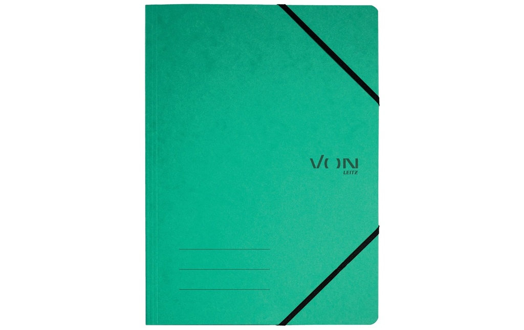 VON Portfolio à ruban élastique A4, Vert, 5 pièces