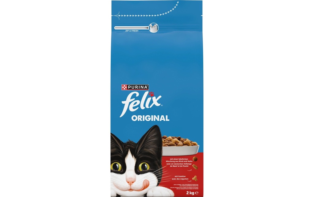 Felix Alimentation sèche Viande originale 2 kg