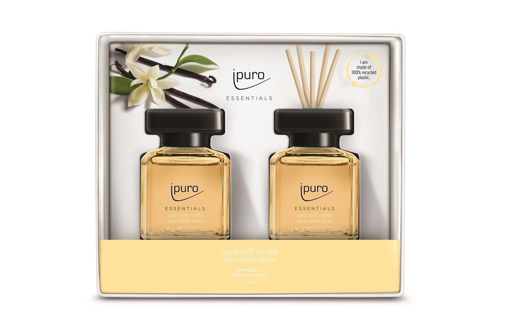 ipuro Bâtonnets parfumés Set Soft Vanilla 2 x 50 ml 100 ml