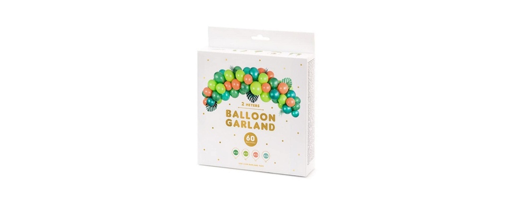 Partydeco Ballon de baudruche Garland Dino 2 m, 60 ballons