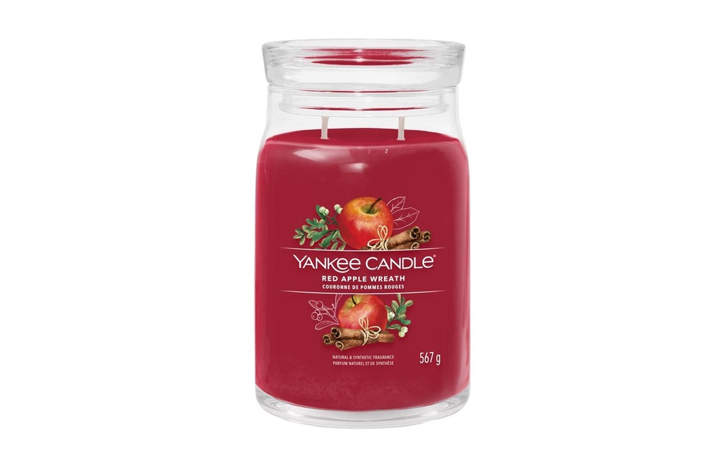 Yankee Candle Signature Bougie parfumée Red Apple Wreath Signature Large Jar