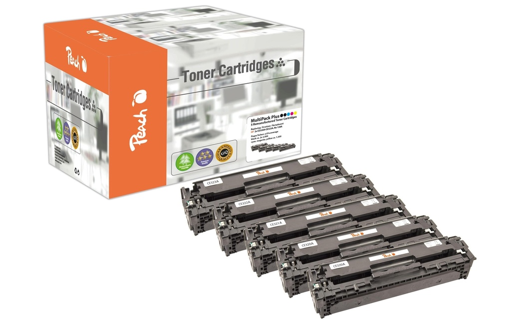 Peach Kits de toner HP Nr. 128 A (CE32A) 2x BK, 1x C, M, Y