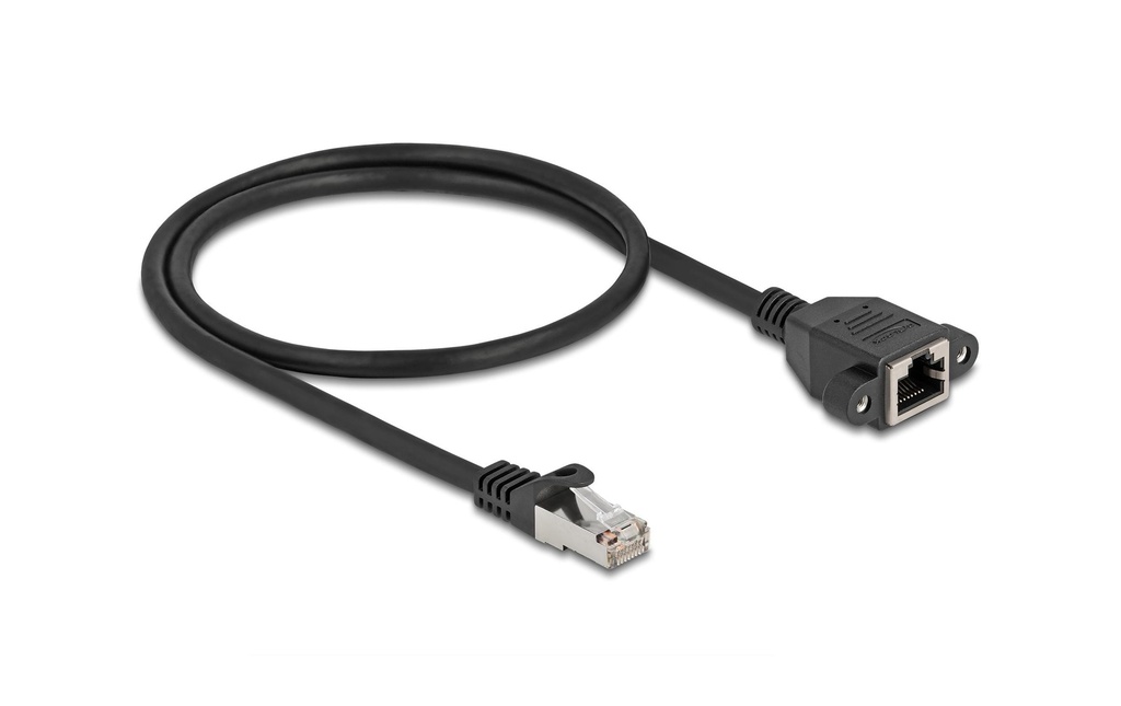 Delock Câble patch Câble de rallonge Cat 6A, S/FTP, 0.5 m, Noir