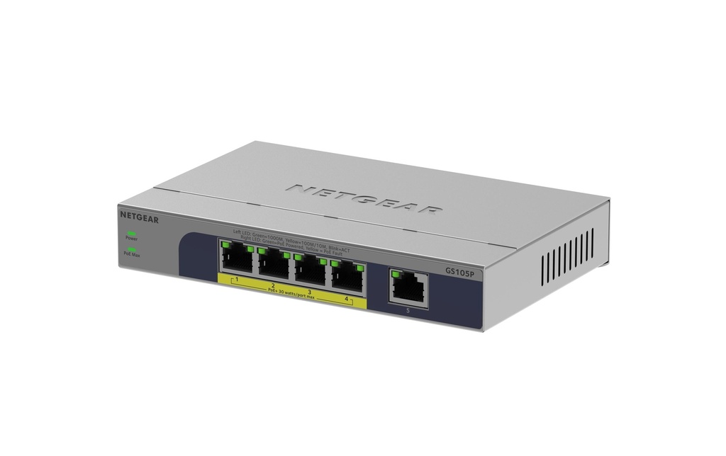 Netgear PoE+ Switch GS105P 5 ports