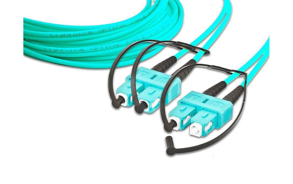 Lightwin Câble patch à fibre optique Multimode SC – SC, OM3, Duplex, 3 m