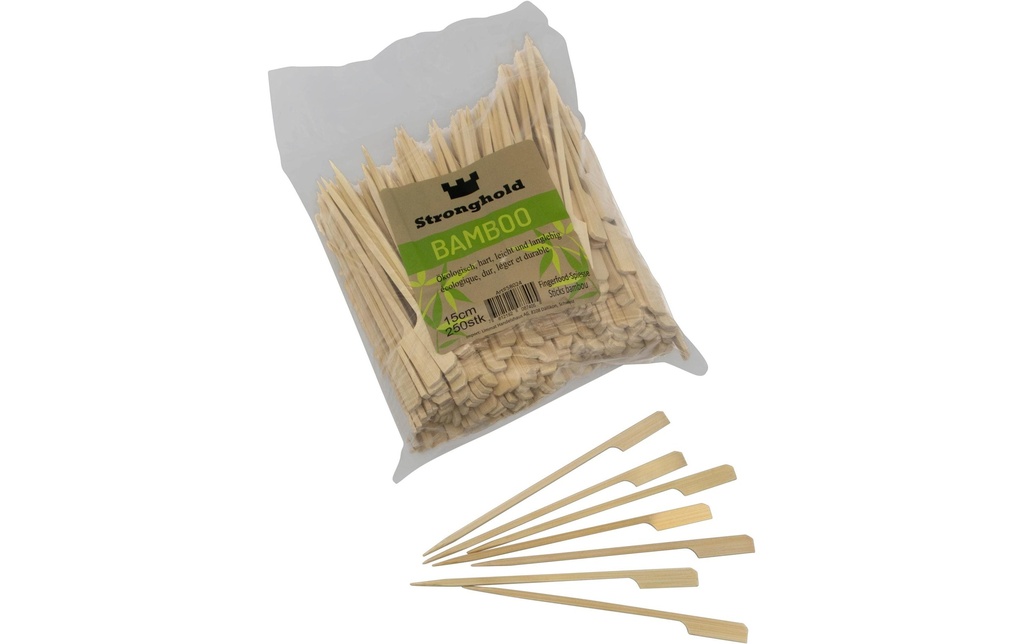 Stronghold Brochettes en bambou avec poignée 15 cm, 250 pièces