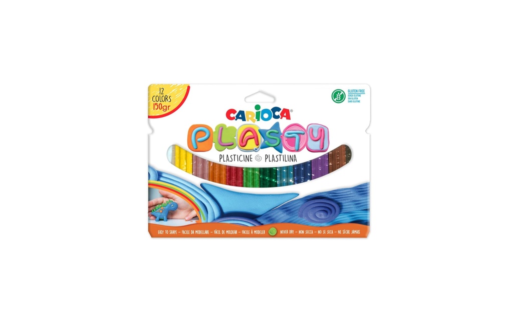 Carioca Matière à modeler Plasty 12 pièces, multicolore