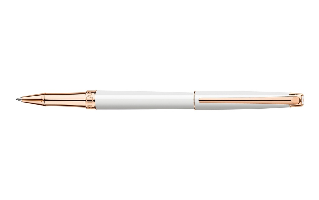 Caran d'Ache Stylo à bille roulante Léman Blanc Or rose fin (F)