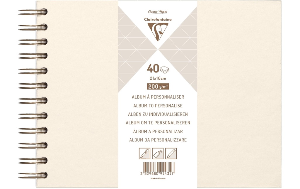 Clairefontaine Bloc-notes DIY 21 x 16 cm, Vierge, Ivoire