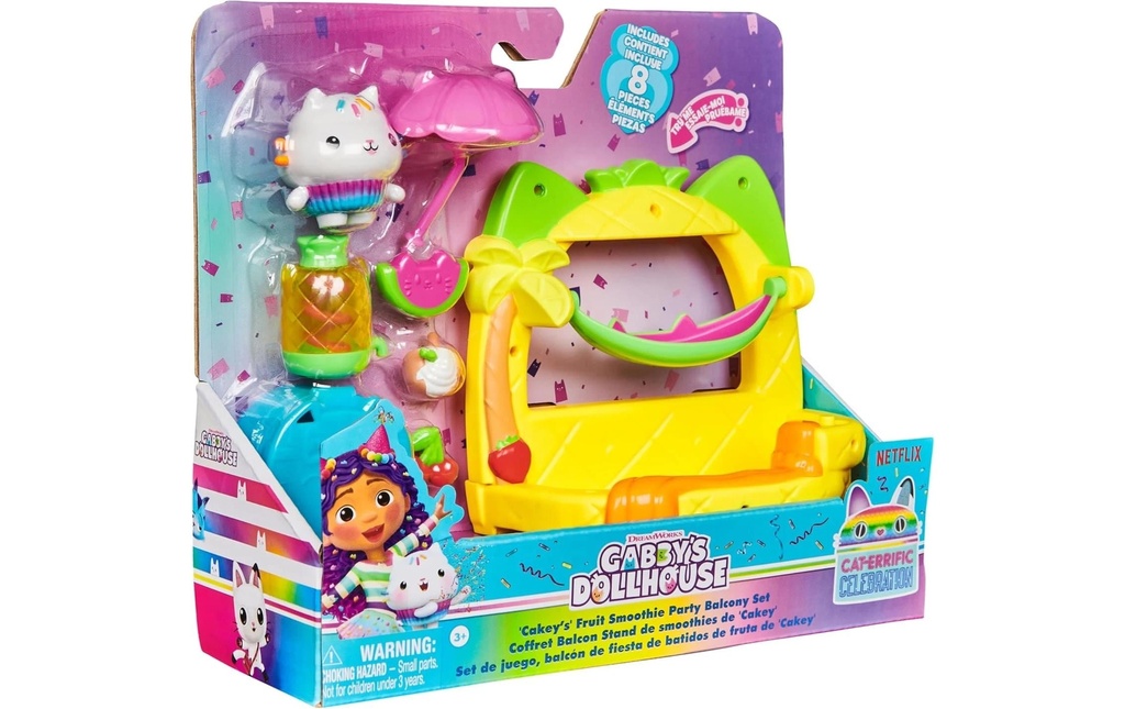 Spinmaster Gabby's Dollhouse Cakey's Fruit Smoothie Balcon Set
