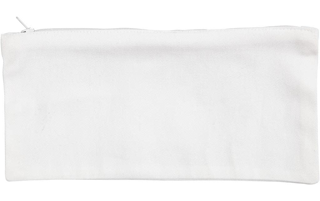 Creativ Company Trousse à crayons en coton 11 x 23 cm, Blanc