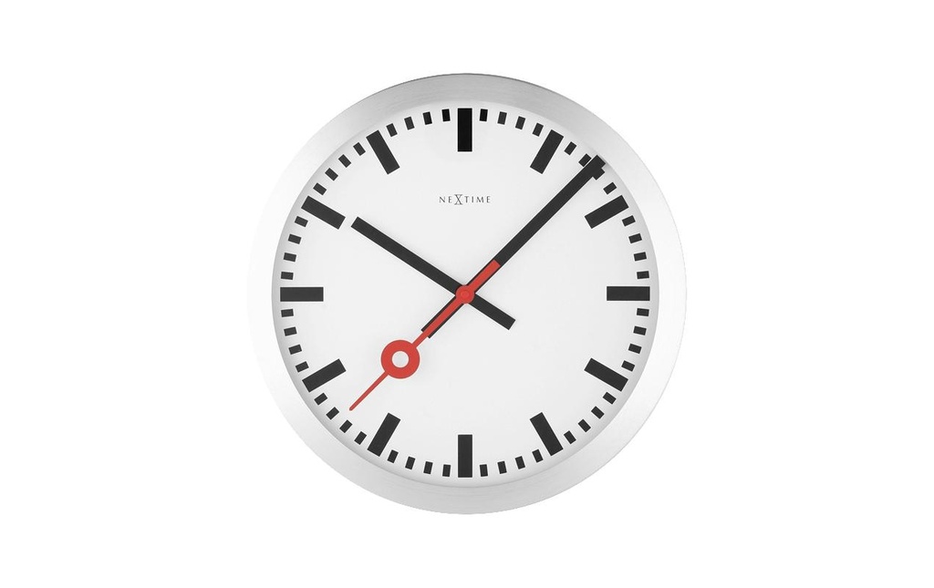 NeXtime Horloge murale Station Ø 35 cm Weiss