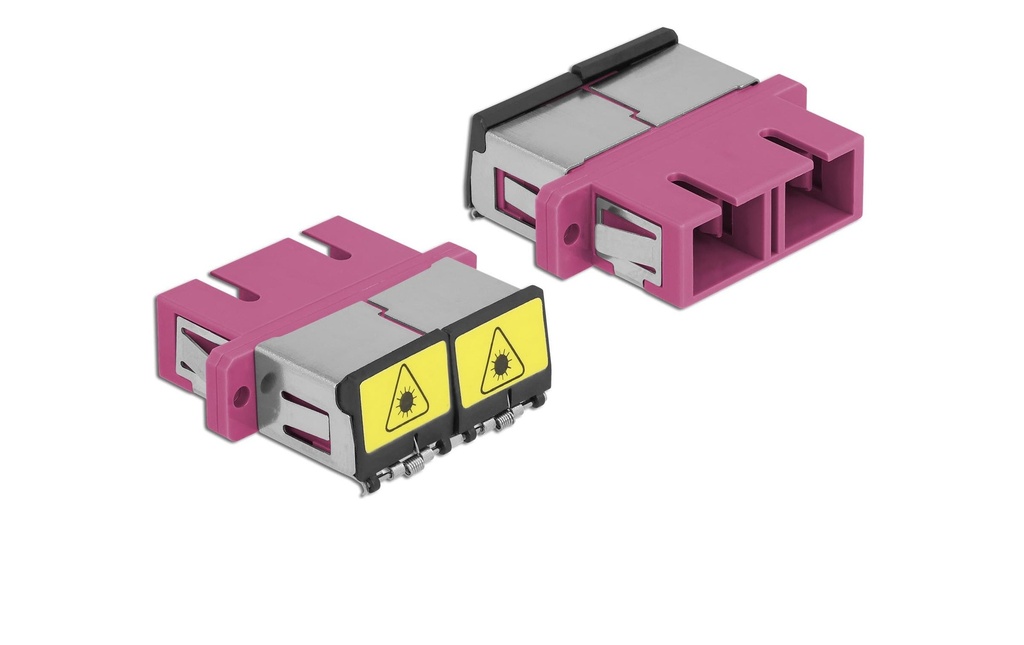 Delock Accouplement à fibre optique 1 pièce Multimode SC – SC, OM4, Duplex