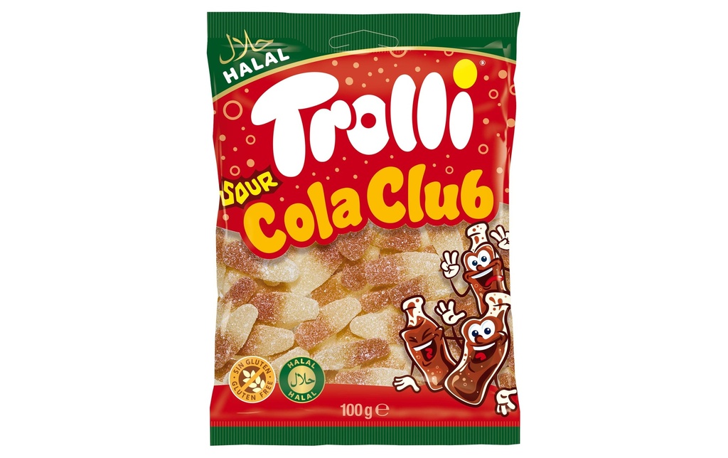 Trolli Bonbons gommeux Halal Sour Cola Club 100 g