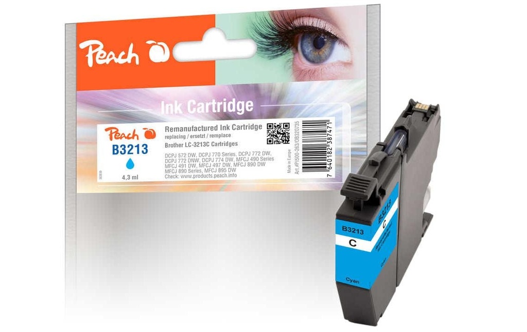 Peach Encre Brother LC-3213 Cyan