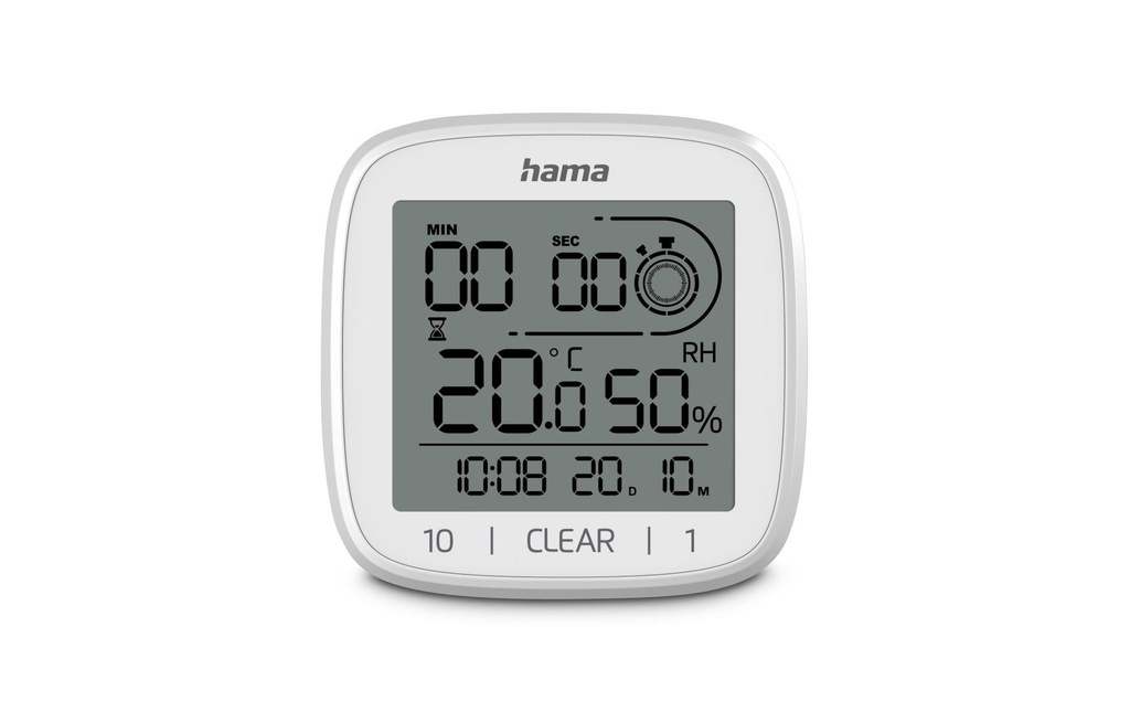 Hama Horloge de salle de bain Zypern Gris/Blanc