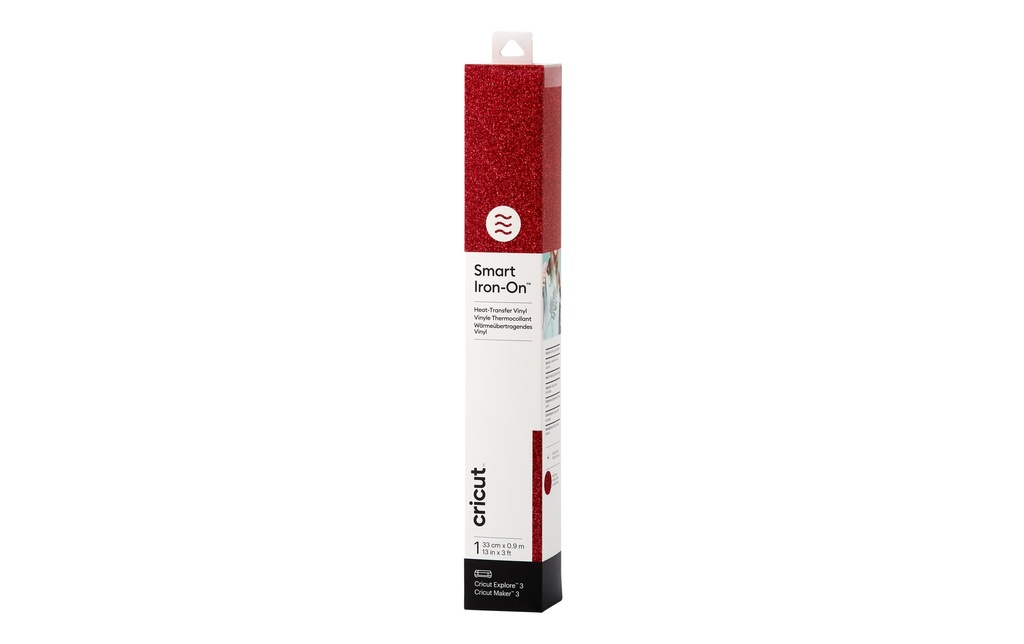 Cricut Film thermocollant Smart Glitter 33 x 91 cm, 1 pièce, rouge