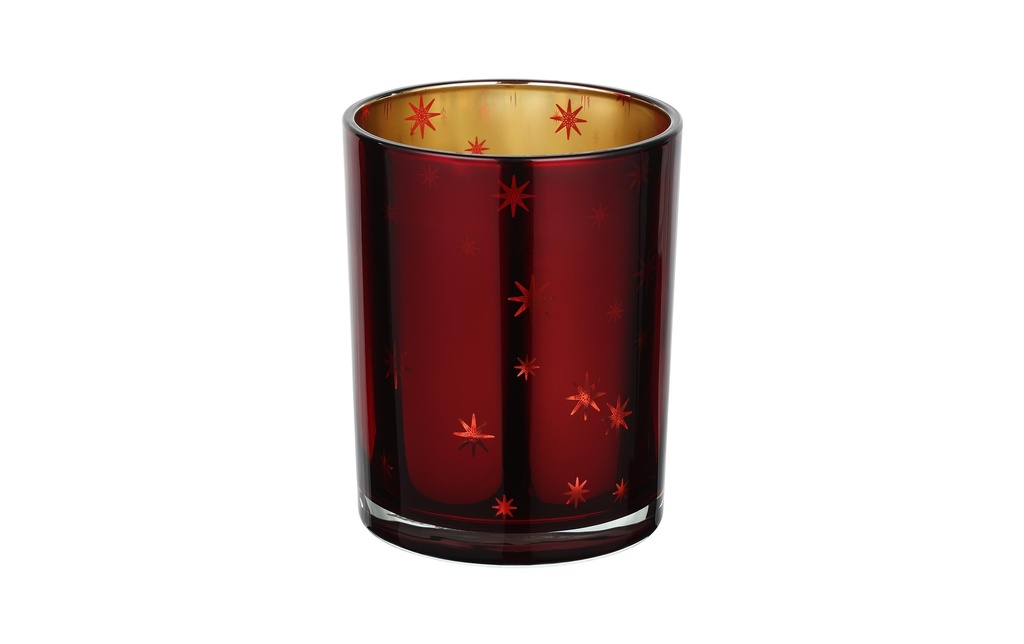 EGLO Bougeoir à bougie chauffe-plat Lukut 12.5 cm Doré/Rouge, Verre