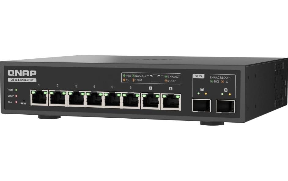 QNAP QSW-L3208-2C6T Netzwerk Switch Managed L2 10G Eth. 6 ports