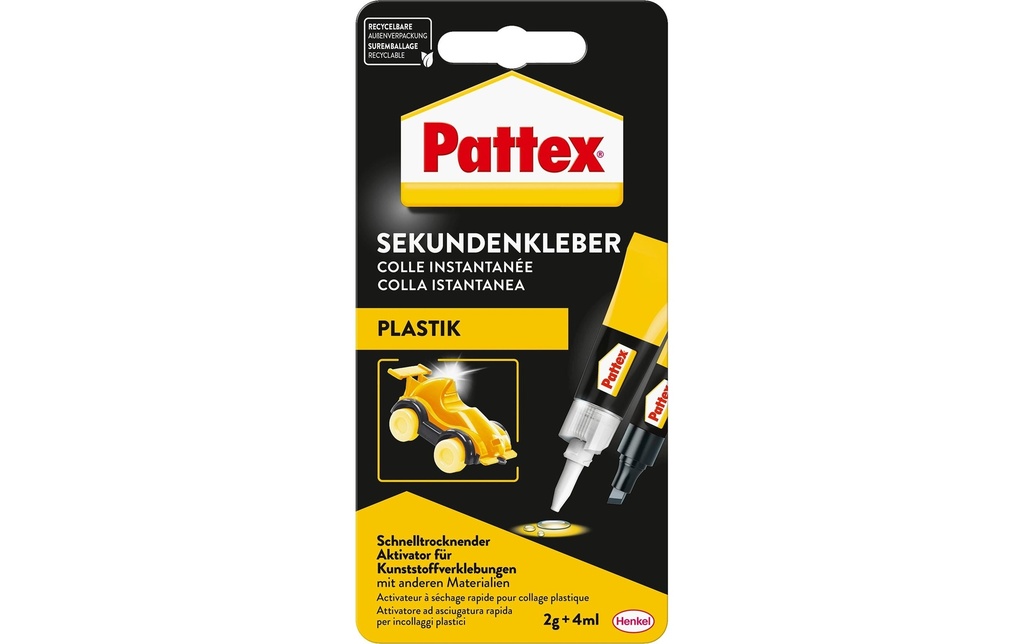 [226055000] PATTEX Colle rapide Plastix 2g (2 pces)