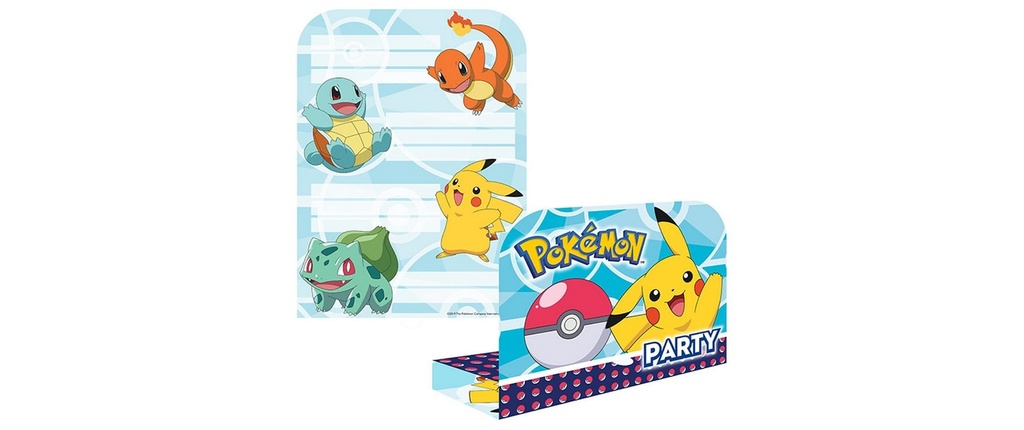 Amscan Carte d’invitation Pokemon 8 pièces