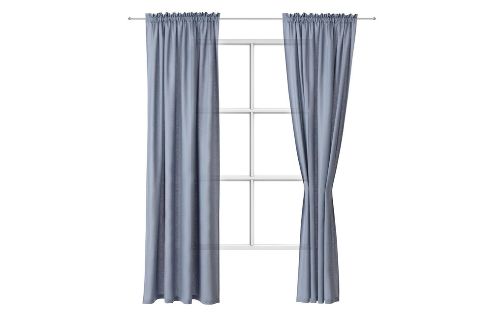Urbanara Rideau de jour Solana bleu gris clair Lot de 2 140 x 245 cm