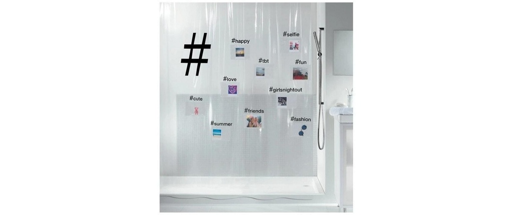 spirella Rideau de douche Hashtag Peva 180 x 200 cm