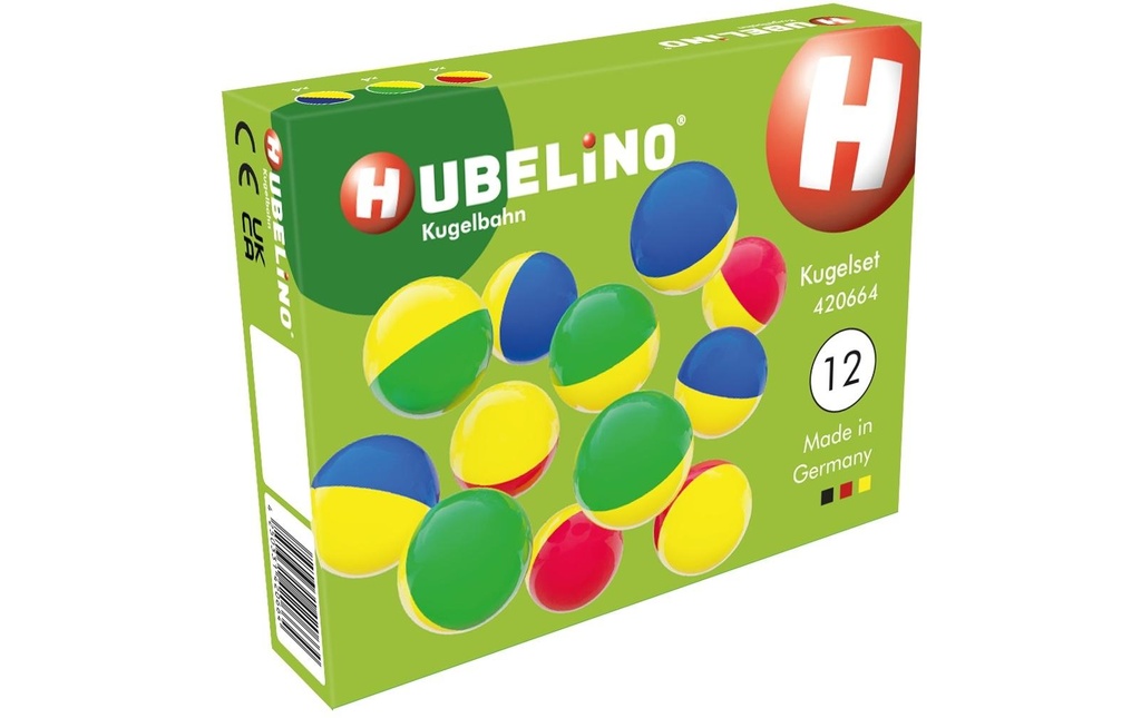 Hubelino Circuit de billes Jeu de boules bicolores 12 pièces
