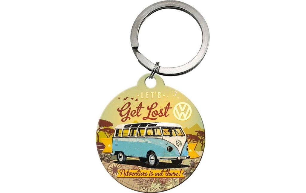 Nostalgic Art Porte-clés VW Bus Ø 4 cm, 1 pièce, multicolore