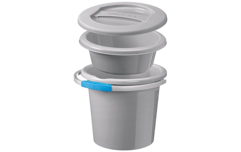 Sigma Home Seau de nettoyage Water-Line 3 pièces 12 l, Gris