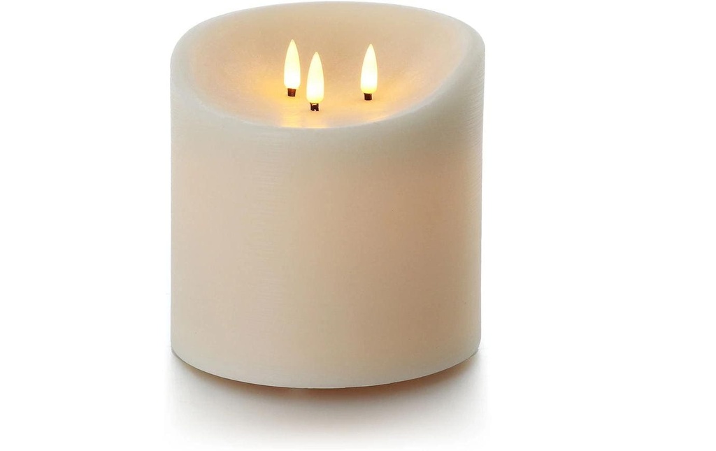 balthasar Bougie d'extérieur LED cire véritable, crème
