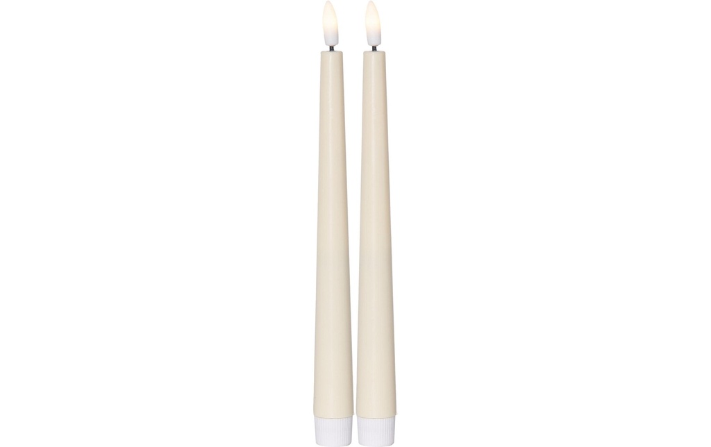 Star Trading Set de bougies LED sur tige Dinner Candy 2 pack, Blanc chaud – Beige