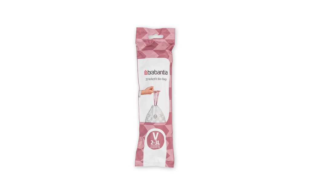 Brabantia Sac à ordures ménagères PerfectFit V 3 l, 20 Pièce/s