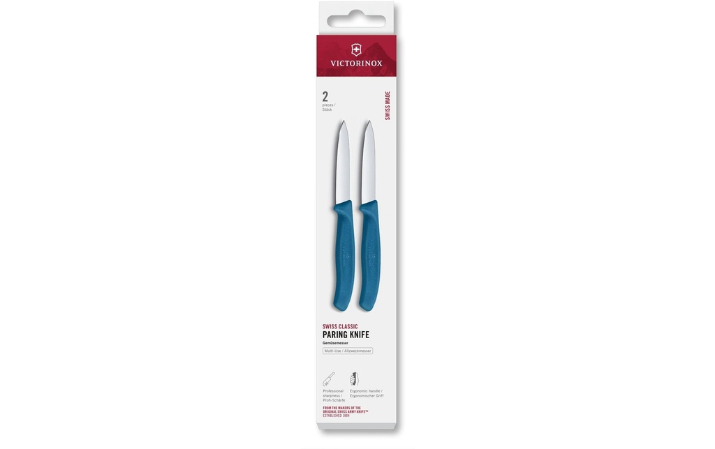 Victorinox Jeux de couteaux Swiss Classic, 8 cm, bleu, 2 pièces