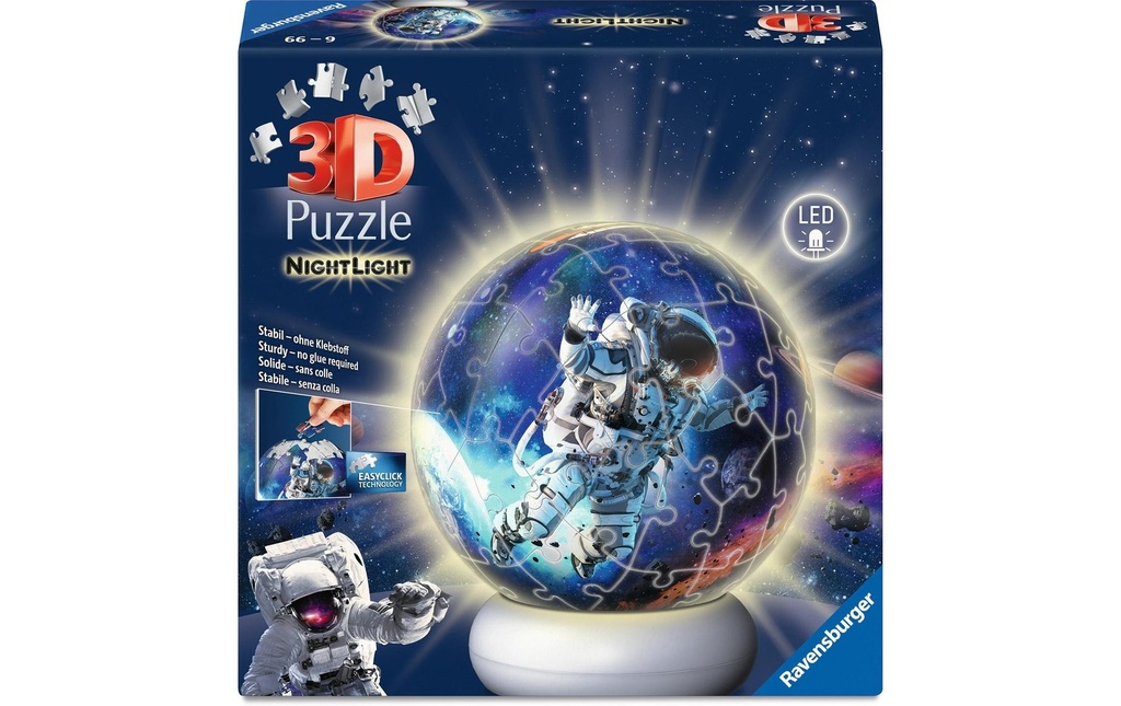 Ravensburger Balle-puzzle 3D Astronaute 72 pièces 13 cm