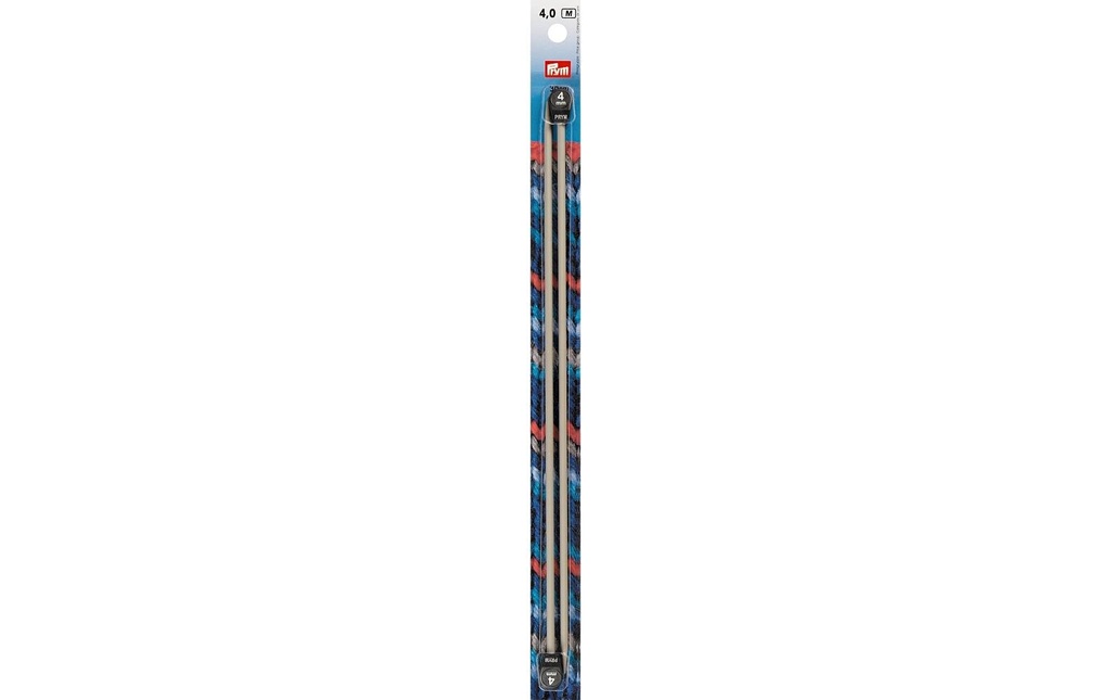 Prym Aiguilles à tricoter pour vestes Alu, gris 4.00 mm, 30 cm, carte 2 pièces