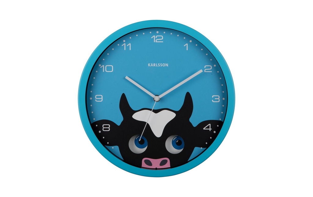 KARLSSON Horloge murale Vache Ø 30.8 cm, Bleu