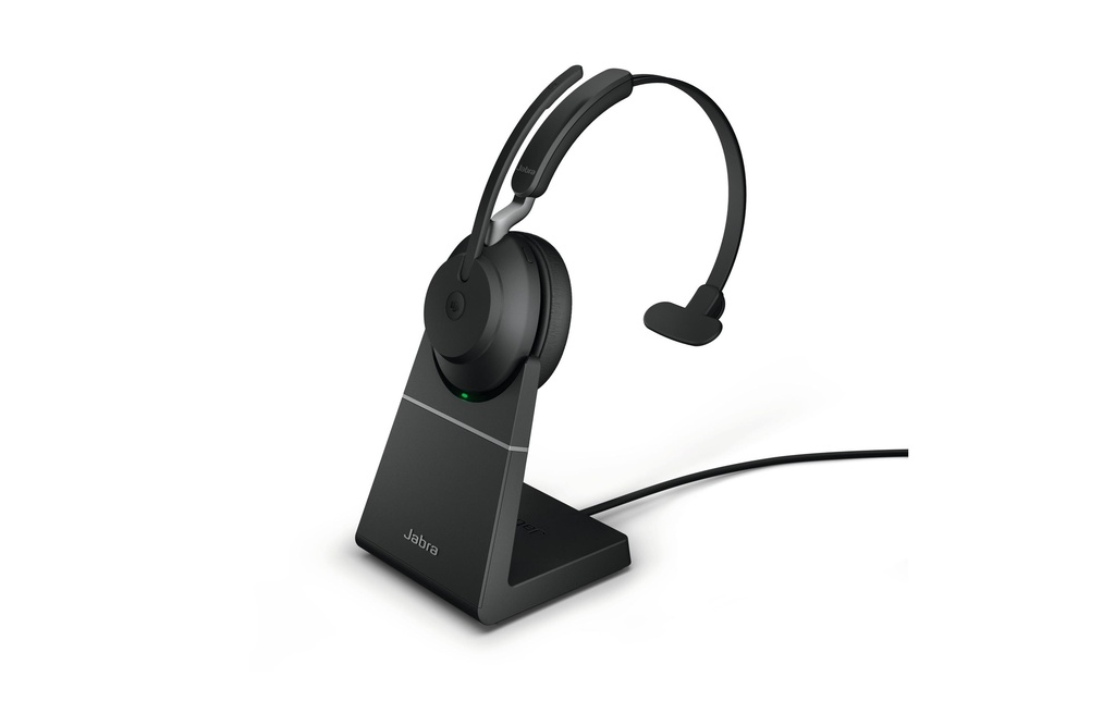 Jabra Écouteurs Evolve2 65 Mono MS Noir, USB-A, avec station de chargement