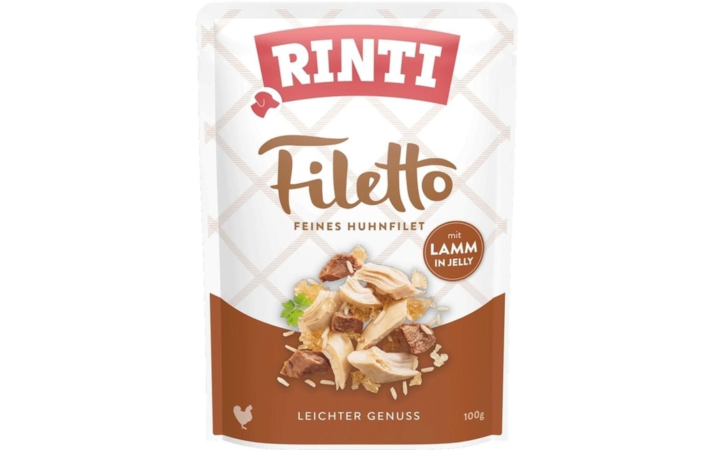 Rinti Alimentation humide Filetto poulet + agneau en gelée, 100 g