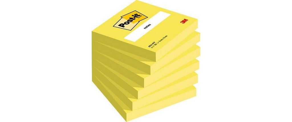 Post-it Fiche de bloc-notes Post-it 7.6 x 7.6 cm, 6 blocs