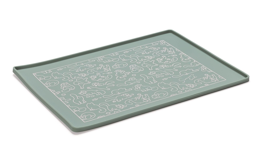 Simon's Cat Tapis pour écuelle 40 x 30 x 1 cm, vert