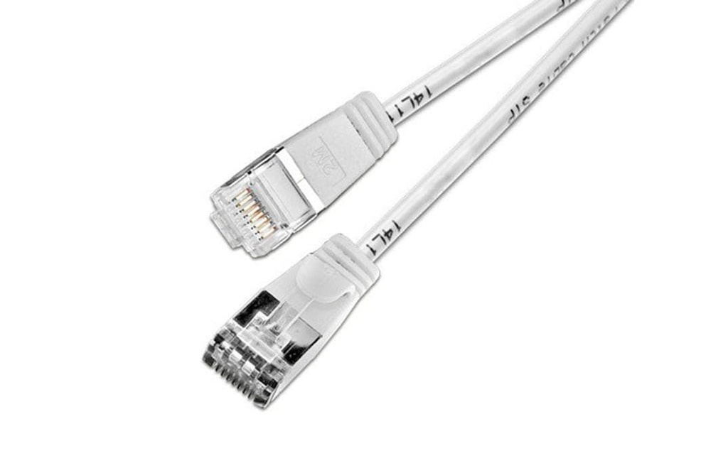 SLIM Câble de raccordement KAT6 Light, rond, U/FTP, Ø 3,8 mm, blanc