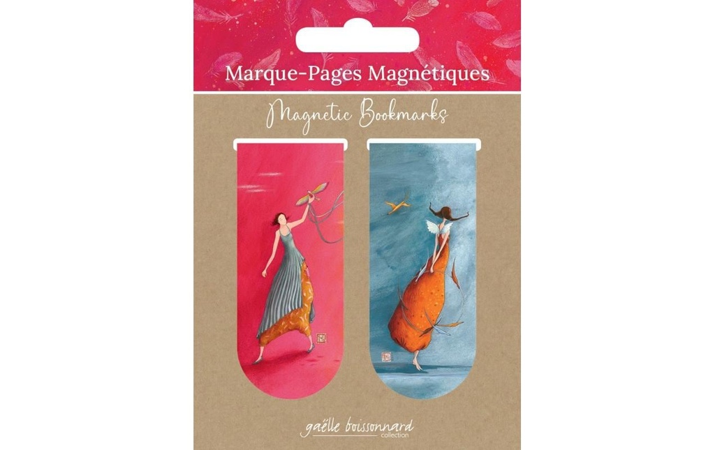Cart Marque-page Gaelle Boissonnard Rouge/bleu, 2 aimants