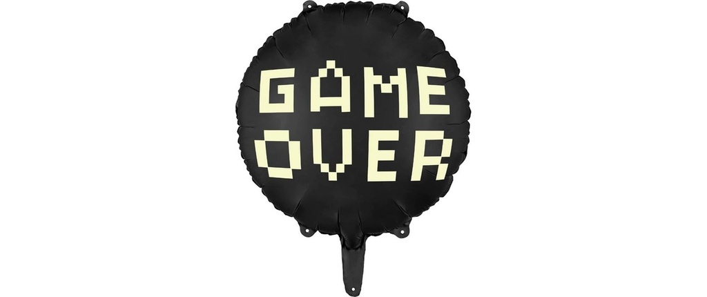 Partydeco Ballon en aluminium Jeu noir, 45 cm