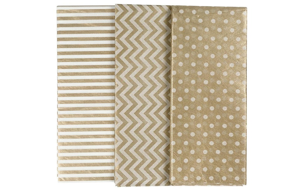 Creativ Company Papier cadeau 50 x 70 cm Or, 6 feuilles