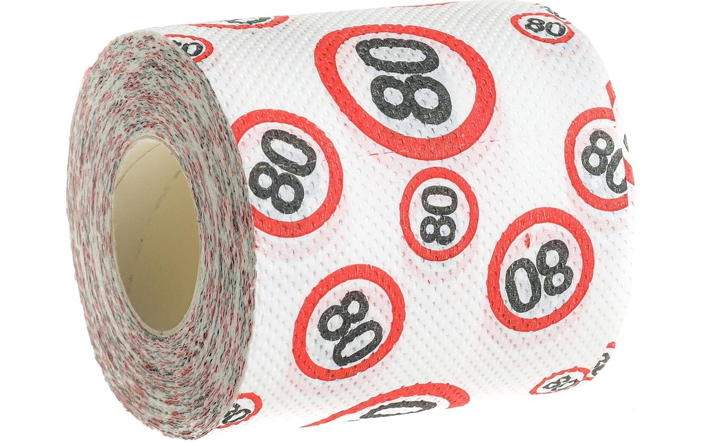 Trendcompany Articles de farces et attrapes Papier WC 80e anniversaire