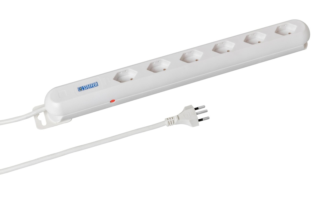 STEFFEN Prise-multi.6xT13 oblong blanc